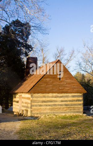 Agriturismo Rustico casa espone a grandi speranze Plantation - storica zona coloniale della città di Williamsburg Virginia Foto Stock