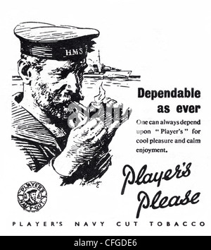 I giocatori Airman Navy Cut pubblicità del tabacco dal 1946 Foto Stock