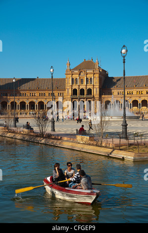 Plaza de Espana complessa (1929) centrale di Siviglia Andalusia Spagna Foto Stock