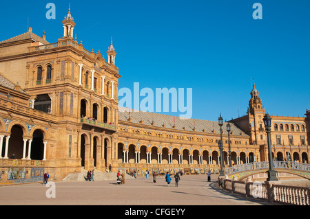 Plaza de Espana complessa (1929) centrale di Siviglia Andalusia Spagna Foto Stock