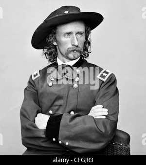 GEORGE Armstrong Custer (1839-1876) US Army cavalry officer commander Foto Stock