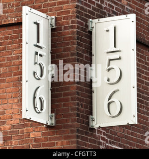 Numero 156 su un edificio in mattoni a Boston, ma, USA Foto Stock