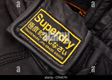 Superdry vestiti etichetta del marchio Foto Stock