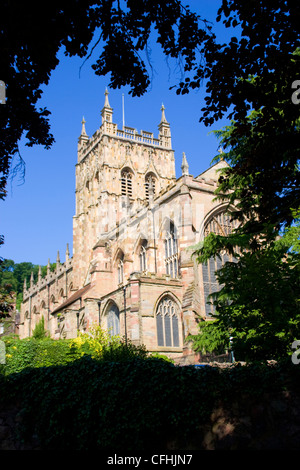 Malvern Priory chiesa Great Malvern Worcestershire Inghilterra REGNO UNITO Foto Stock