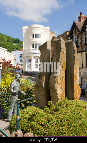 Sir Edward Elgar statua Great Malvern Worcestershire Inghilterra REGNO UNITO Foto Stock