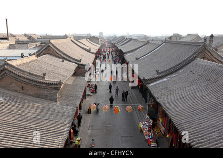 Di Pingyao, la dinastia Qing città vecchia, nella provincia di Shanxi, Cina Foto Stock