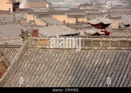 Di Pingyao, la dinastia Qing città vecchia, nella provincia di Shanxi, Cina Foto Stock