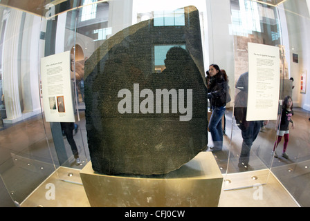 La Rosetta Stone British Museum London UK Europa Foto Stock