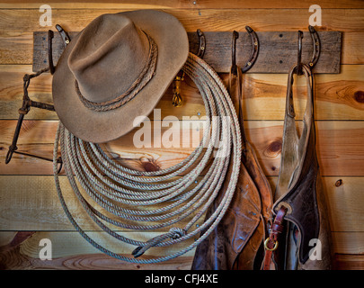 Coathanger su un ranch nel nord-est del Wyoming Foto Stock