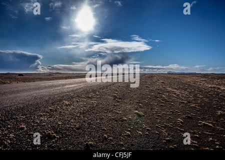 Indirizzare uno, Skeidararsandur dilavamento pianura, Islanda Foto Stock