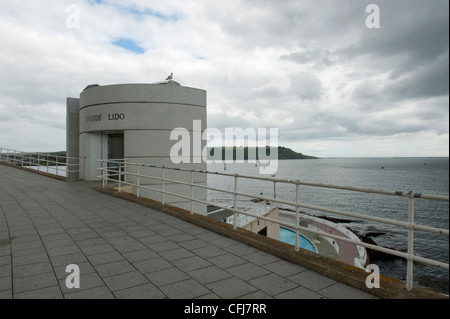 L'ingresso al Lido Tinside piscina esterna a Plymouth. Foto Stock