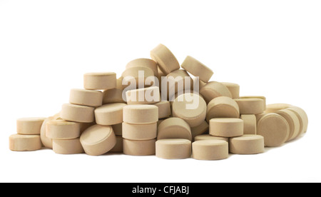 Compresse pillole medicina nel mucchio Foto Stock