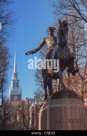 Paul Revere Mall e il Freedom Trail, North End di Boston Foto Stock