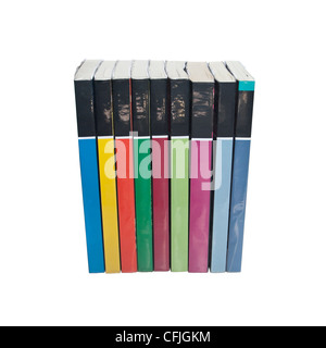 Pile di coloratissimi libri reali Foto Stock