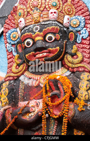 Kala Bhairab scultura, Durbar Square - Kathmandu, zona di Bagmati, Valle di Kathmandu, Nepal Foto Stock