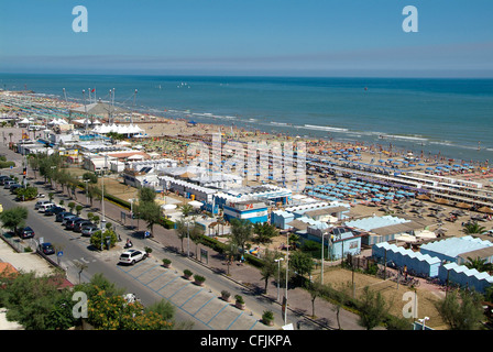 Spiaggia di Riccione, costa adriatica, Emilia Romagna, Italia, Europa Foto Stock