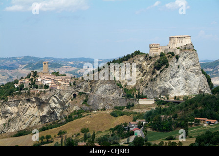 San Leo, la città vecchia e il castello, Emilia Romagna, Italia, Europa Foto Stock