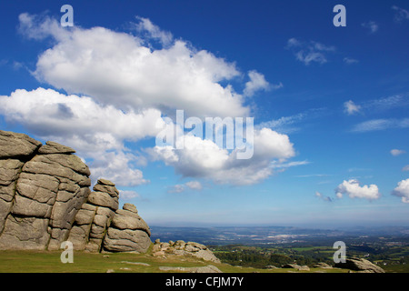 Hay Tor, Parco Nazionale di Dartmoor, Devon, Inghilterra, Regno Unito, Europa Foto Stock