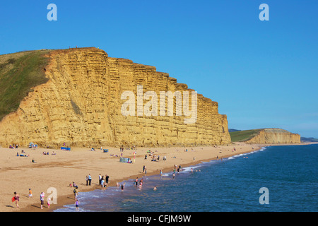 East Cliff, West Bay, Dorset, Jurassic Coast, Sito Patrimonio Mondiale dell'UNESCO, England, Regno Unito, Europa Foto Stock