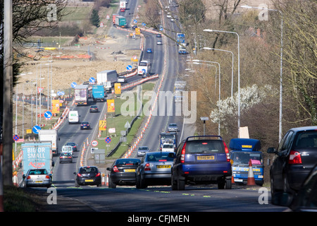 Costruzione del Blunsdon A419 a doppia carreggiata bypass road vicino a Swindon, Wiltshire Foto Stock