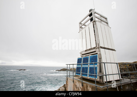 Il Aird di Sleat faro che è alimentato da pannelli solari, Isola di Skye, Scotland, Regno Unito. Foto Stock