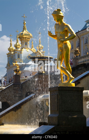 Fontane di Peterhof vicino a Sankt Petersburg, Russia Foto Stock