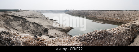 Progetto MOSE a Chioggia. Una costruzione per la protezione di Venezia dalle inondazioni, Italia, Europa Foto Stock