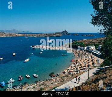 Pallas beach Lindos Rodi Grecia Foto Stock