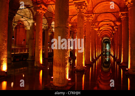 La Basilica Cistern, Istanbul in Turchia Foto Stock