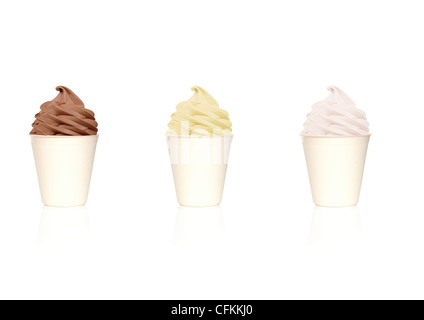 Gelato yogurt congelato in pianura cup Foto Stock