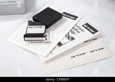 ZX Microdrive cartucce etichette Sinclair Notepad Foto Stock