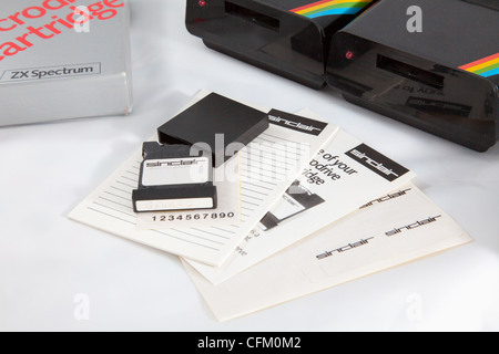 ZX Spectrum Microdrive cartucce etichette Sinclair Notepad Foto Stock