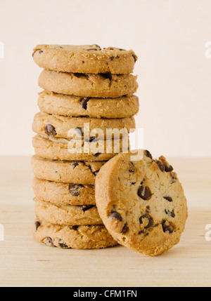 Close up di biscotti al cioccolato, studio shot Foto Stock