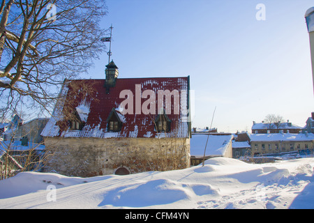 Russia, Vyborg, Viipuri, casa medioevale,Karjaportinkatu Foto Stock