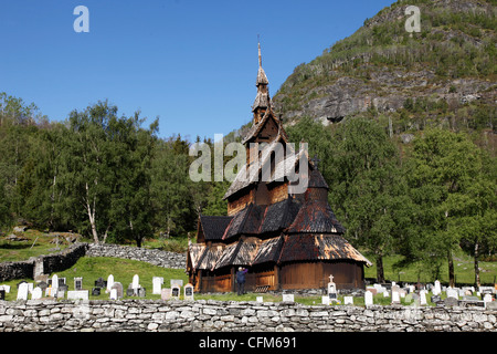 Borgund doga chiesa Sogn og Fjordane, Norvegia, Scandinavia, Europa Foto Stock