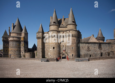 Vitre Castello, Vitre, Bretagna, Francia, Europa Foto Stock