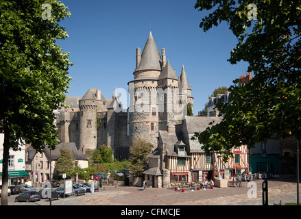 Vitre Castello, Vitre, Bretagna, Francia, Europa Foto Stock