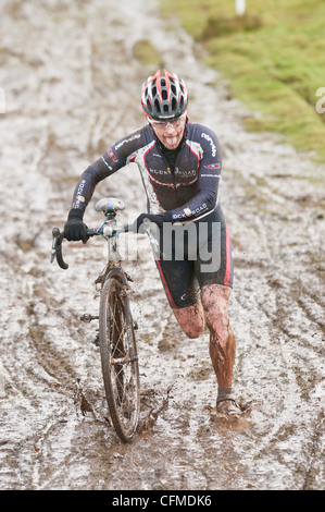 Il Ciclo-cross racing su Isle of Mull, Scozia Foto Stock