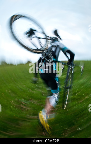 Formazione ciclocross in Inghilterra del Sud Downs Foto Stock