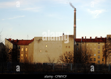 Un tramonto scena in Berlin-Moabit Foto Stock