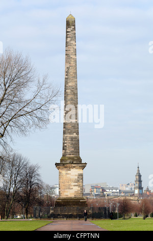 Monumento Nelson nel parco pubblico Glasgow Green, Scozia, Regno Unito Foto Stock
