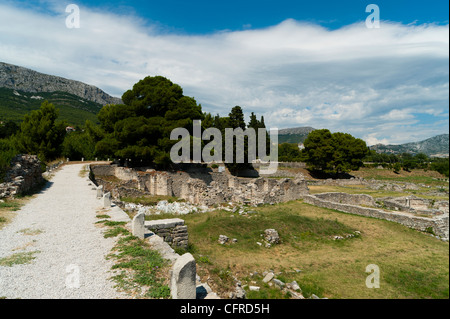 Le rovine Romane di Salona (Salona), Regione della Dalmazia, Croazia, Europa Foto Stock