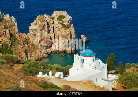 Panagia Poulati, monastero, SIFNOS, CICLADI, isole greche del Mar Egeo in Grecia, in Europa Foto Stock