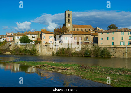 Trebes, il Canal du Midi, Sito Patrimonio Mondiale dell'UNESCO, Aude, Francia, Europa Foto Stock