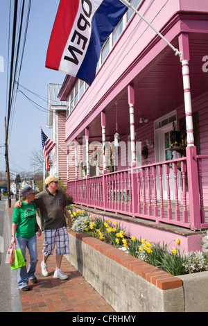 Talbot Street, il quartiere dello shopping di St Michaels, Maryland, Talbot County, riva orientale Foto Stock