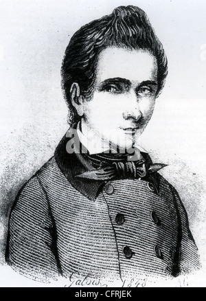 EVARISTE GALOIS (1811-1832) matematico francese disegnato da suo fratello Alfred nel 1848 Foto Stock