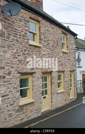 Coppia di rinnovato semi staccate cottages in Talgarth Powys Wales UK Foto Stock