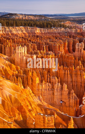 Alba sul punto di ispirazione, il Bryce Canyon National Park nello Utah Stati Uniti d'America Foto Stock