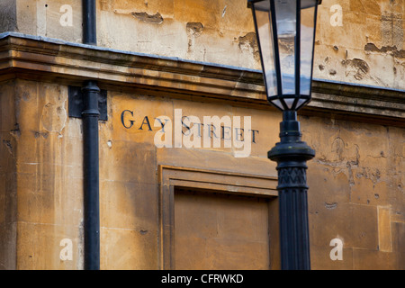 Gay Street segno, Gay Street, Bath, Somerset Foto Stock