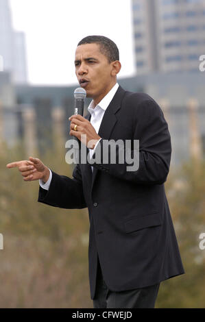 Feb 23, 2007 - Austin, TX, Stati Uniti d'America - presidenziale democratica ci speranzoso il senatore Barack Obama parla ad una folla di circa 20.000 persone durante un viaggio a Austin. (Credito Immagine: © Pietro Silva/ZUMA Press) Foto Stock